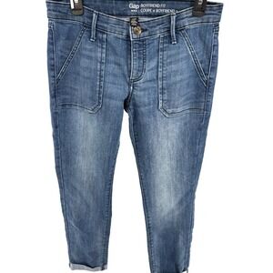 Gap Boyfriend Fit Jeans Utility Patch Pocket Denim Womens 4 32x9
